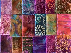 BATIK STASH BUILDER 8 Piece Mystery Fat Quarters Assorted Bright Batik 2 Yards