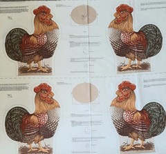VIP Cranston Rooster Cut and Sew Fabric Panel Pillow Lot of 2 + Barnyard Critter