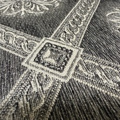Fabric By The Yard Taupe Brown Diamond Lattice Floral Medallion Jacquard Weave