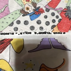 RARE! VTG Elinor Peace Bailey Print fabric Unique Dolls Clowns Ladies