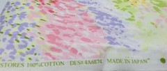 Floral Cotton Fabric Made in Japan Pink Green Orange Lavender 3.5 + Yards Spring