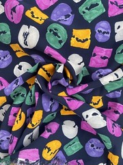 Vintage Abstract Multicolor Print Wrinkle-Resistant Polyester Fabric 3.5Yds