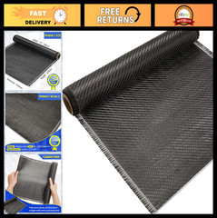 6.5ft x 12″ Carbon Fiber Fabric Roll – 2×2 Twill Weave for Cars, Boats, & Reinfo