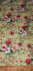 Wool Blend Floral Printed Thick Winter Spun Soft Fabric 45”W Sold BTY Mustard