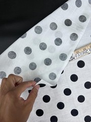 Polycotton Fabric Printed Polka DOTS Black White 60 Inches, Original Version