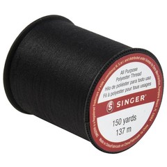 Singer 60110All Purpose Polyester Thread, 150 Yards, Black 1- Pack,