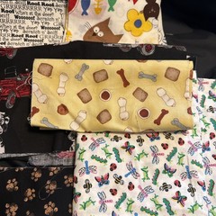 Quilters Grab Bag Junk Journal Fabric Pets Dogs Bugs Animals Lot 11 Pieces 1lb