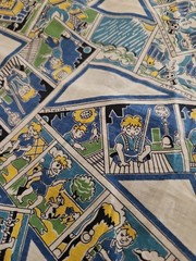 Vintage VHTF 1950s/60s Comic Strip Young Boy Cotton Fabric 1 Yard X 35″ Wide