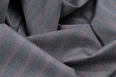Vintage Mario Zegna Fabric 2.6m 100% Wool Made in Italy Red Stripe