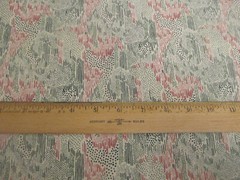 Cotton Poly Abstract Green Red Dots Lines on white Fabric 2yd x 44