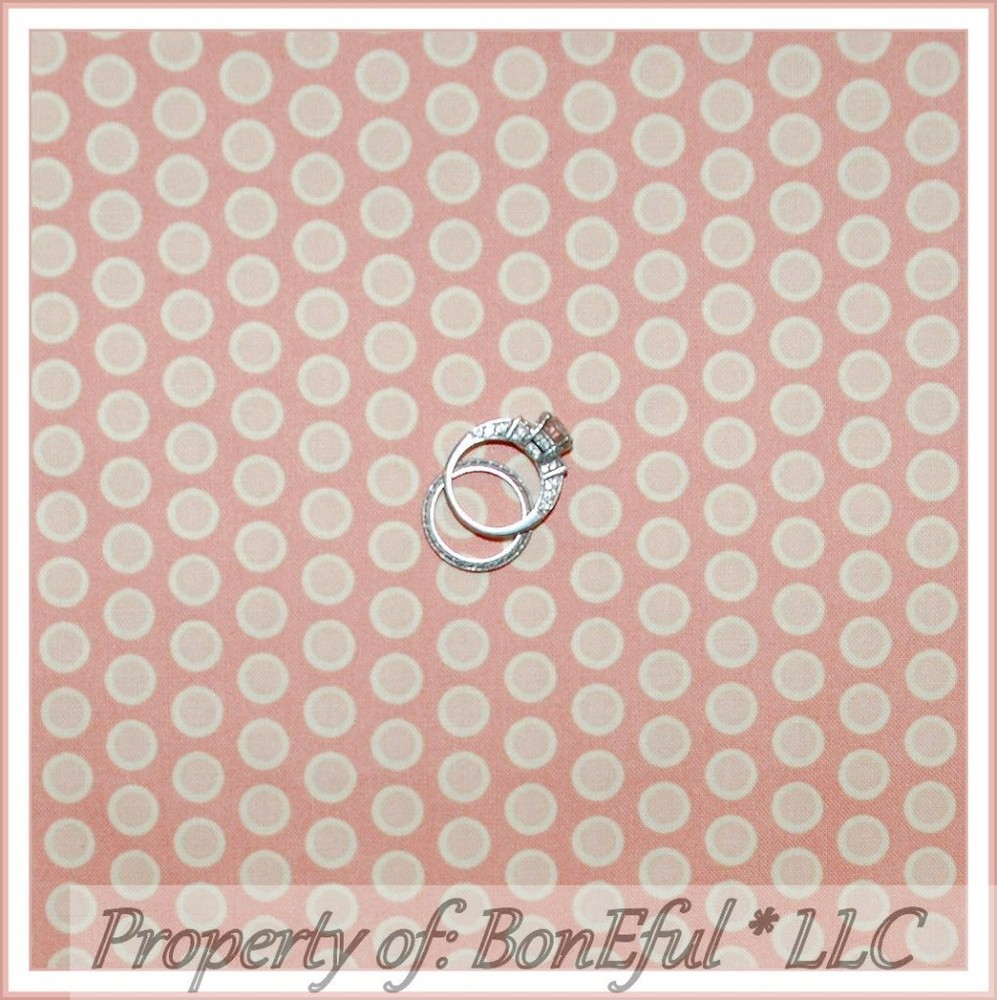BonEful FABRIC FQ Cotton Quilt Pastel Pink Peach Polka Dot Kitty Girl Rose Gold