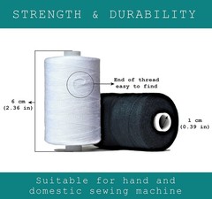 BlesSew Gray Sewing Threads – 10 Large Spools of Polyester Thread for Balance