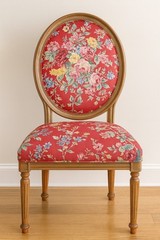 NEW RALPH LAUREN Red Floral Upholstery Fabric Cotton 2 1/4 YARDS (80″), UNCUT HT