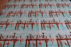 Elizabeths Studio Swim Summer Swimming From Dock Blue Cotton Fabric 1-3/4 Yd