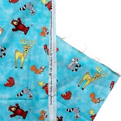 Vtg Red Rooster Forest Friends Fabric Kathy Brown Teachers Pet Cotton 3.3 Yards