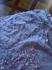 Vintage Silk Chiffon Payette Sequin Embroidery Fabric Shawl Raw Edge Blush Pink