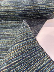 Hollywood Stripe Aquamarine Valdese Chenille Upholstery Fabric By The Yard