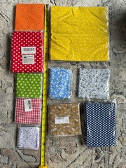 Lot of 9 Sealed Precut Cotton Quilting Fabric Square Packs Mixed Prints Crafts