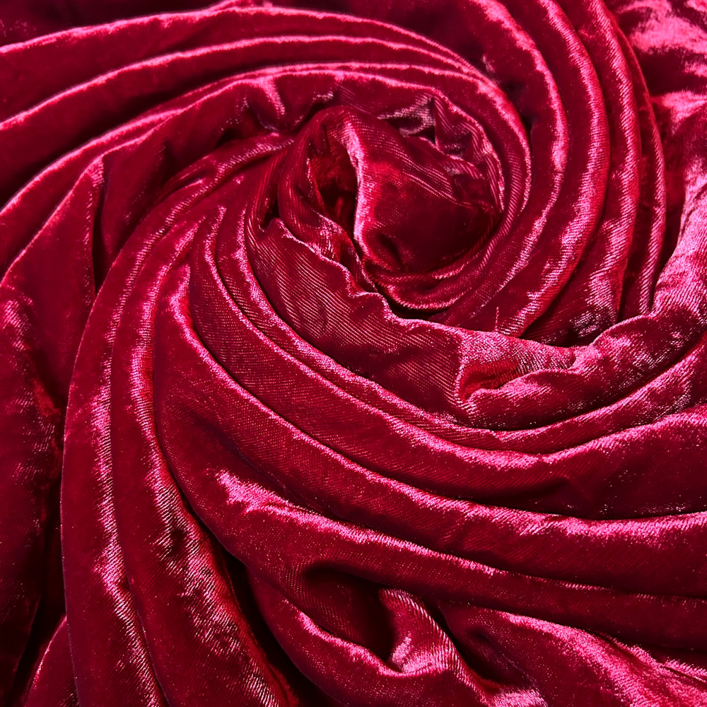 Cranberry Red 38″ W 8.8 YD L Quality Velvet Fabric 2 Panels Cosplay Event Craft