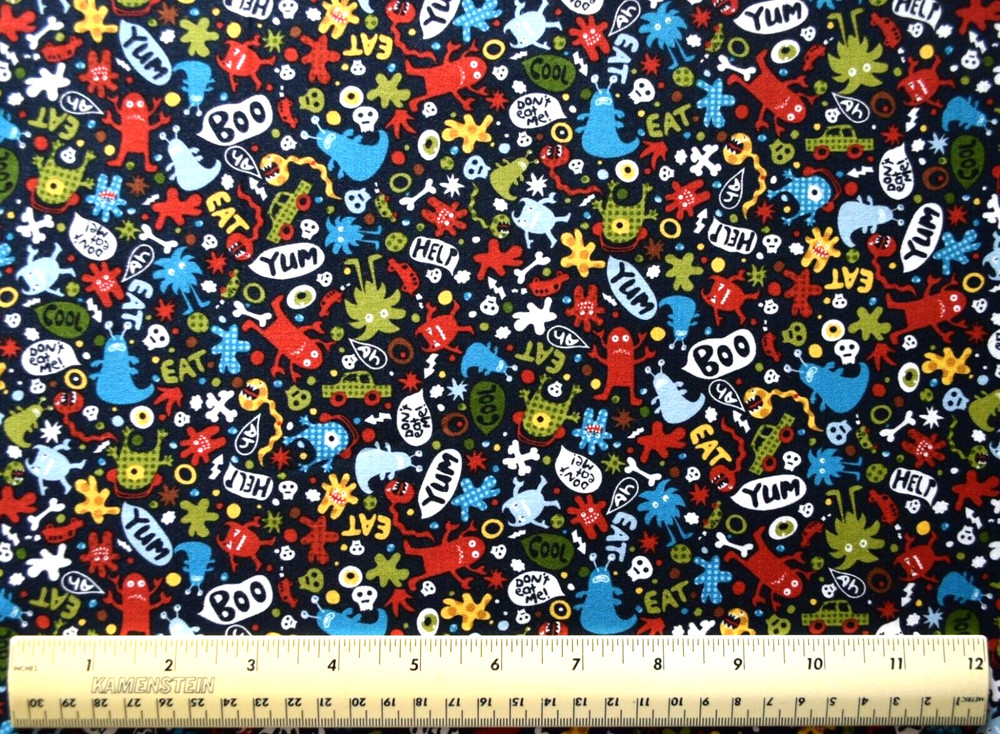 Michael Miller Don’t Eat Me monsters Halloween By the 1/4 yard cotton fabric