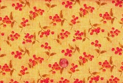 CLEARANCE- ‘SHADES OF AUTUMN’ BURNT ORANGE BERRIES ON YELLOW