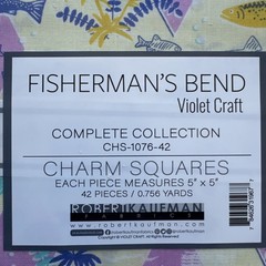 FISHERMAN’S BEND Violet Craft Robert Kaufman Fabrics 2 Charm Packs 5 Inch Square