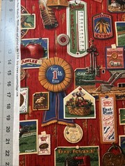 Country Fair VIP by Cranston Cotton Fabric 1/2 Yard 18” By 44”