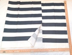 Black White Wide Stripe Home Decor Design Art Fabric 54″x 59″