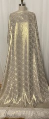 Luxury Silk Gold Lurex Brocade Champagne Tree Motif Fabric By The Yard 44″ Wide