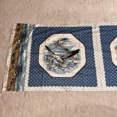 Vintage Shore Birds Fabric Panel 52×17 Seagulls Sandpipers Coastal Craft NOS