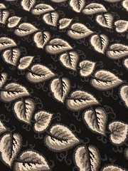 Tapestry Style Upholstery Material 1yd15inches /52” Wide Grey/Black Leaves New
