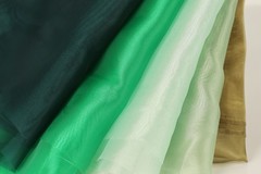 Green Crystal Organza Fabric by the Yard, Sheer Organza for Dresses and Decor