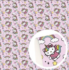 Kitty FAUX LEATHER SHEET 8″ X 12″ Unicorn 1209587 Rainbows LITCHI TEXTURE