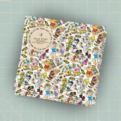 Animated Cartoon Characters Checker DBP 1 Yard Fabric Seamless Design Appr 59×36