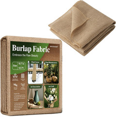 19.7″×6.5 Ft Natural Burlap Fabric-Versatile Jute Fabric for Winter Plant Protec
