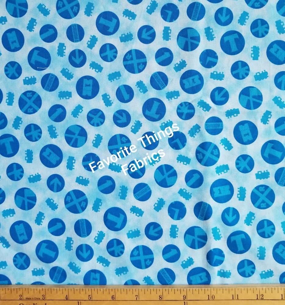 BTHY (18″X43″) Thomas The Train Railroad Signs New Cotton fabric. New Last ones!