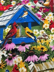 Birds On Tree Branch Design Fabrics Vanderdasson Cheri Strole Maywood YOU CHOOSE