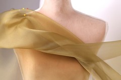 Green Crystal Organza Fabric by the Yard, Sheer Organza for Dresses and Decor