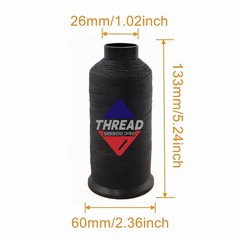 Sissewpro 2 Pack Bonded Nylon Thread 69 T70 #69 210D/3 4oz, 1xWhite+1xBlack
