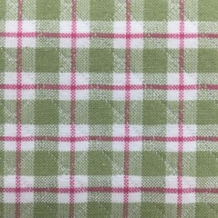 2.75 Yards Pink, Green and White Quilted Checked Plaid Home Decor Fabric