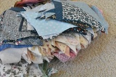 Lot, Small Cotton Pieces & Scraps, 1 Pound & 9 Oz, S131