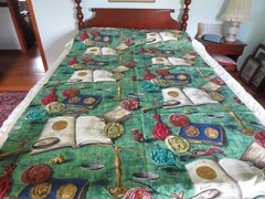4226. French “MONIES” Money 100% COTTON Upholstery FABRIC – 50″ x 7-1/8 yds.
