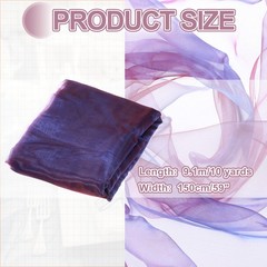 10 Yards x 59″ Iridescent Sheer Organza Fabric Gradient Sapphire Blue Red