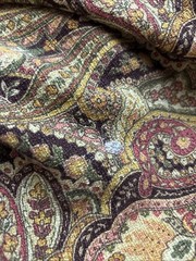 Raymond Waites Myesha Floral Maroon Brown Palette Upholstery Fabric-3 1/2 YX 51”