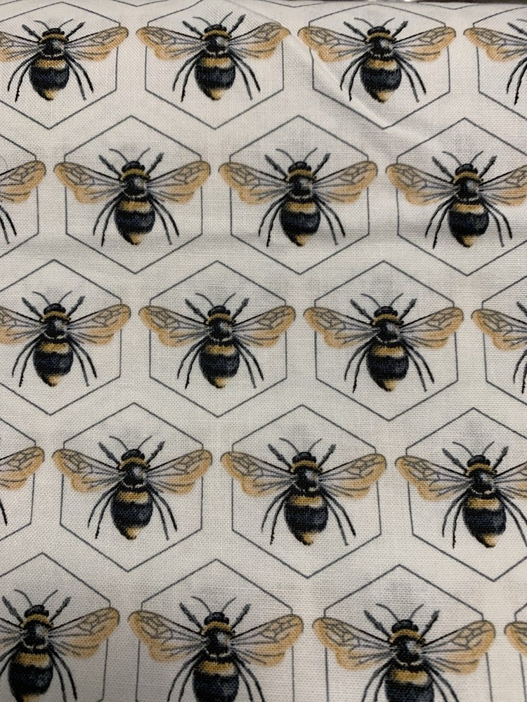 Joann Fabric Bees In Hexagon 2 1/2 + Yards Of 100% Cotton 97” X 44”