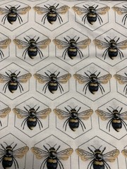 Joann Fabric Bees In Hexagon 2 1/2 + Yards Of 100% Cotton 97” X 44”