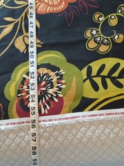 RAZZLE 2011 Covington Decorator Fabric Floral w/ Black Background 1.75 Yd 56″ W