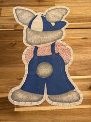 Spring Mills Cut And Sew Rabbit with Blue Coveralls 18″ #7508 Sewing Plush