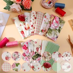42Pcs Pink Charm Packs for Quilting 100% Cotton Fabric Squares 5 x 5Inch Pre-Cut