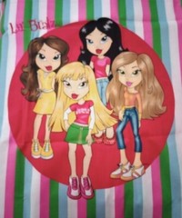 lil bratz girls fun fabric large print panel 21 x 17.5 inch new
